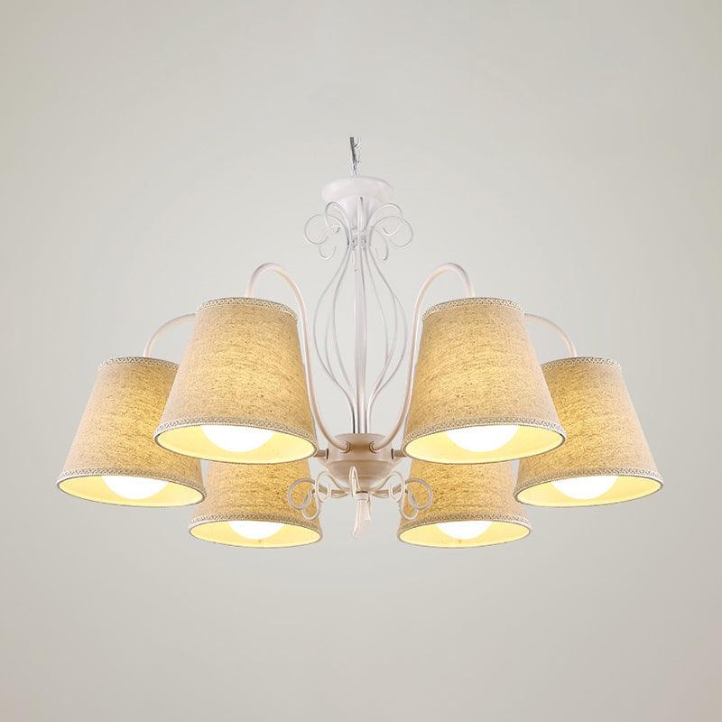 3/6/8 Bulbs Ceiling Lamp with Cone Fabric Shade Classic Chandelier - Rebooters