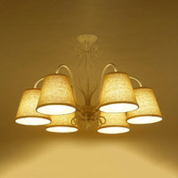 3/6/8 Bulbs Ceiling Lamp with Cone Fabric Shade Classic Chandelier - Rebooters