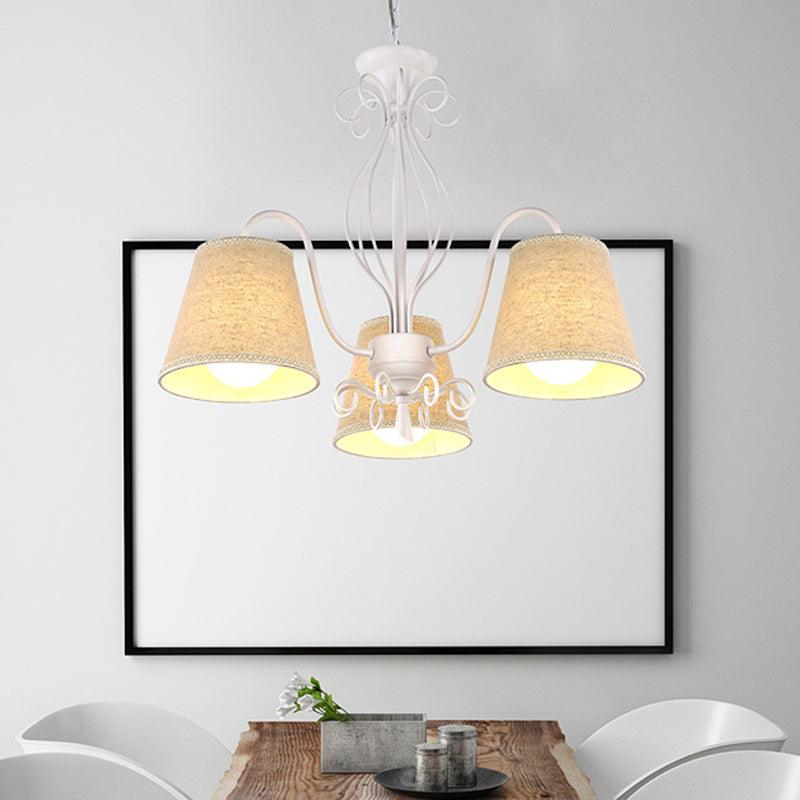 3/6/8 Bulbs Ceiling Lamp with Cone Fabric Shade Classic Chandelier - Rebooters