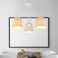 3/6/8 Bulbs Ceiling Lamp with Cone Fabric Shade Classic Chandelier - Rebooters