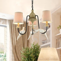 3/8 Lights Fabric Hanging Chandelier Traditional Flaxen Pendant - Rebooters
