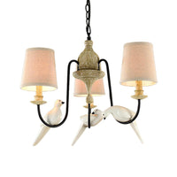 3/8 Lights Fabric Hanging Chandelier Traditional Flaxen Pendant - Rebooters