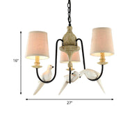 3/8 Lights Fabric Hanging Chandelier Traditional Flaxen Pendant - Rebooters