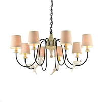 3/8 Lights Fabric Hanging Chandelier Traditional Flaxen Pendant - Rebooters