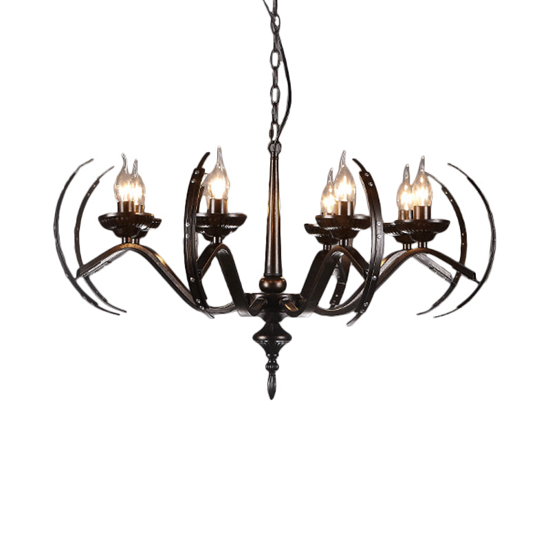 Traditional Candle Hanging Lamp 8 Bulbs Iron Chandelier - Rebooters