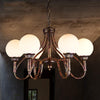 Opal Glass Sphere Chandelier Lamp Rural 6-Head Ceiling Light - Rebooters