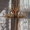 Wood Candle Pendant Chandelier Rural Resin 6/8/12 Heads Ceiling Light - Rebooters