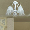 White 5 Lights Ceiling Lighting Classic Opal Glass Scalloped Semi Flush Light for Corridor - Rebooters