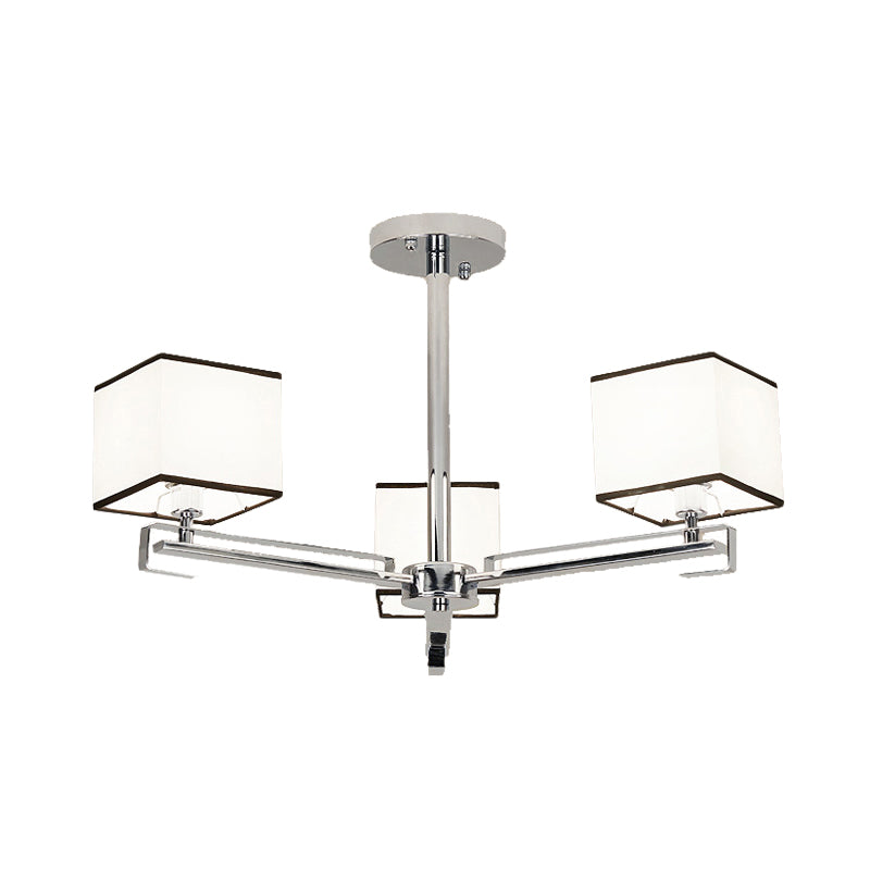 White 3/6/8 Lights Chandelier Light Classic Fabric Lamp - Rebooters