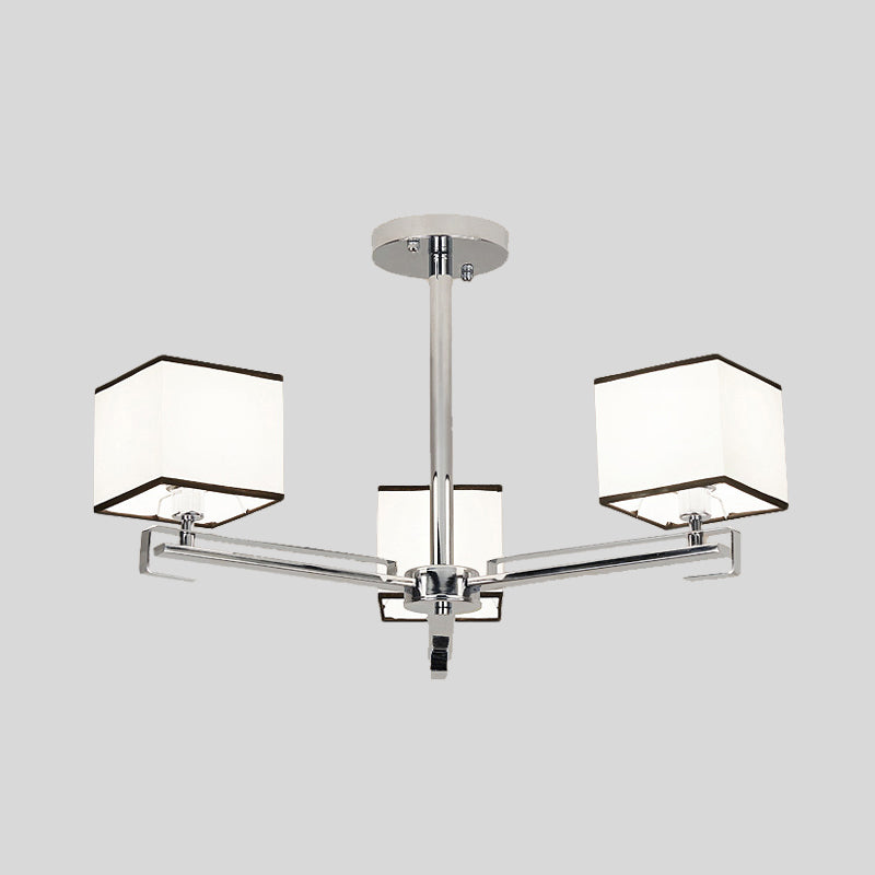 White 3/6/8 Lights Chandelier Light Classic Fabric Lamp - Rebooters
