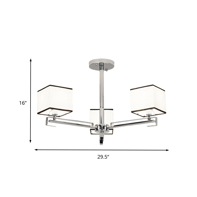 White 3/6/8 Lights Chandelier Light Classic Fabric Lamp - Rebooters