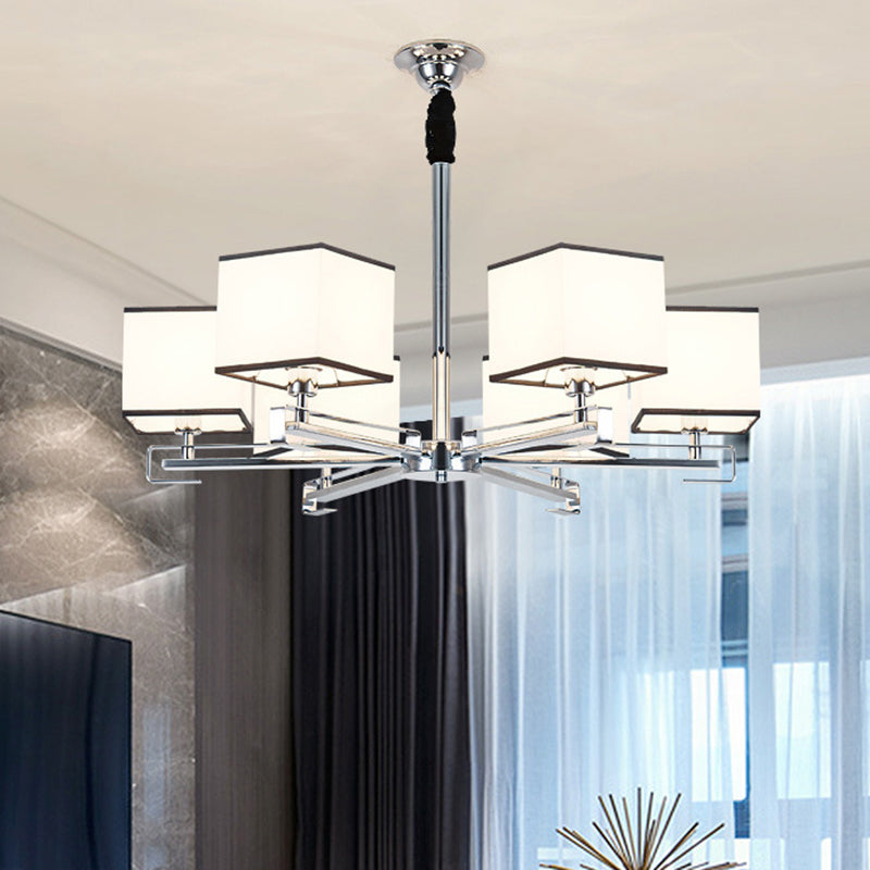 White 3/6/8 Lights Chandelier Light Classic Fabric Lamp - Rebooters