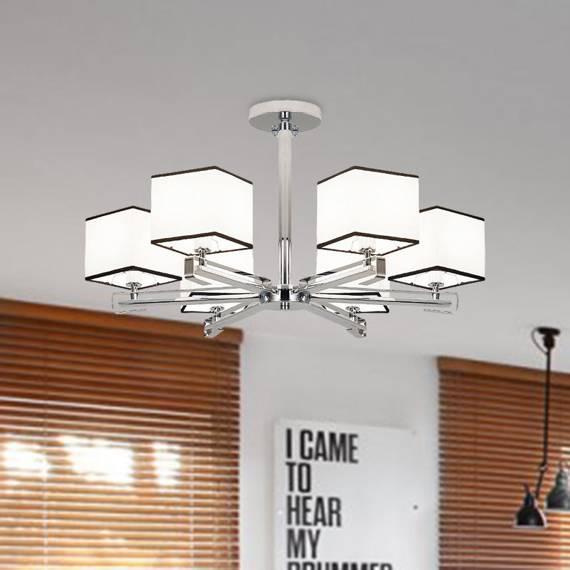 White 3/6/8 Lights Chandelier Light Classic Fabric Lamp - Rebooters