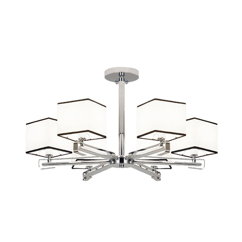 White 3/6/8 Lights Chandelier Light Classic Fabric Lamp - Rebooters