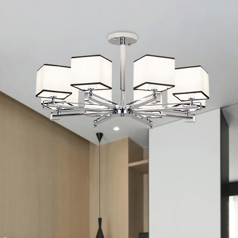 White 3/6/8 Lights Chandelier Light Classic Fabric Lamp - Rebooters