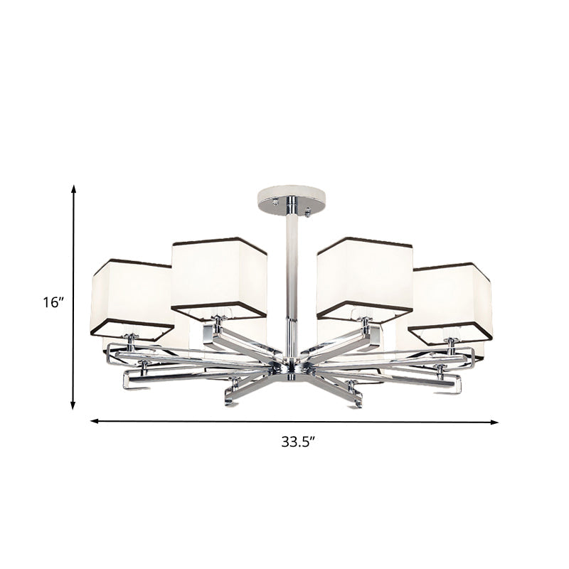 White 3/6/8 Lights Chandelier Light Classic Fabric Lamp - Rebooters
