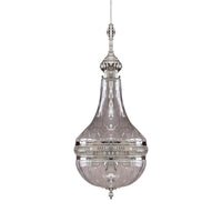 12 Inch 16 Inch Wide Gourd Chandelier Lighting Colonial Clear Glass Brass Chrome 4 Bulbs Ceiling Light - Rebooters