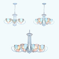 3/6/8 Lights Modern Petal Chandelier Stained Glass Ceiling Light - Rebooters