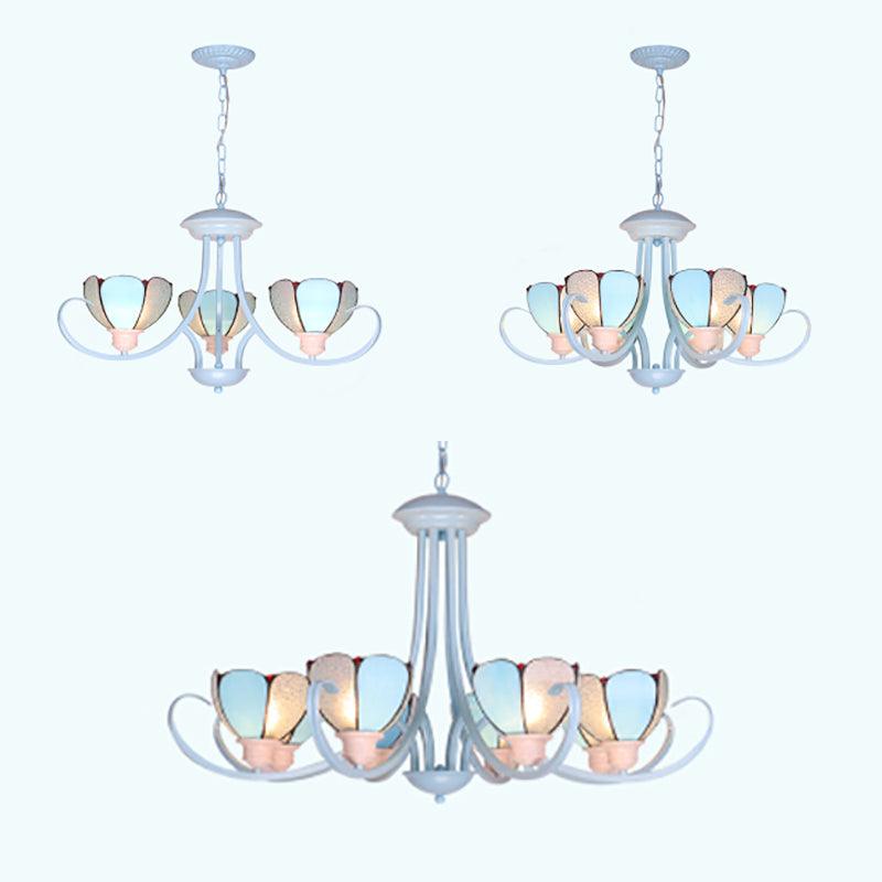 3/6/8 Lights Modern Petal Chandelier Stained Glass Ceiling Light - Rebooters