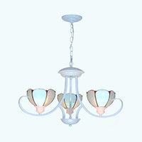 3/6/8 Lights Modern Petal Chandelier Stained Glass Ceiling Light - Rebooters