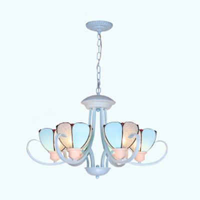 3/6/8 Lights Modern Petal Chandelier Stained Glass Ceiling Light - Rebooters