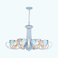 3/6/8 Lights Modern Petal Chandelier Stained Glass Ceiling Light - Rebooters