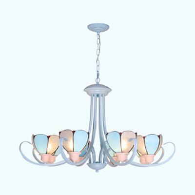 3/6/8 Lights Modern Petal Chandelier Stained Glass Ceiling Light - Rebooters