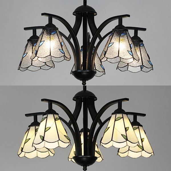 5 Lights Leaf Chandelier Lighting with 16 Inch Metal Chain - Rebooters