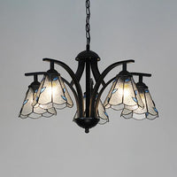 5 Lights Leaf Chandelier Lighting with 16 Inch Metal Chain - Rebooters