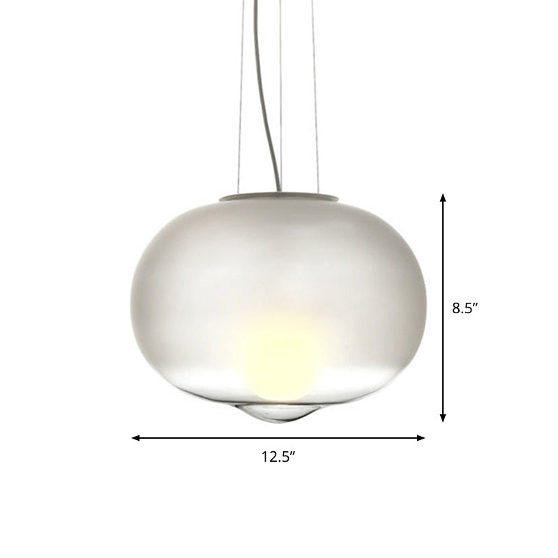 White Glass Orb Ceiling Lamp Contemporary Pendant Light 17" - Rebooters