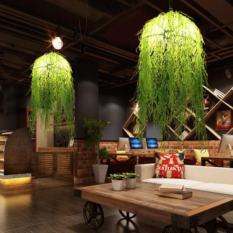 3 Heads Bell Cage Chandelier Industrial Green Metal Light - Rebooters