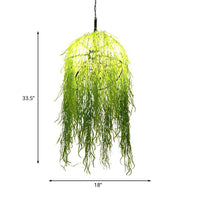 3 Heads Bell Cage Chandelier Industrial Green Metal Light - Rebooters