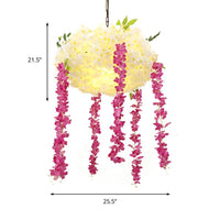 18"/25.5" Wide Rose Red 3 Heads Pendant Chandelier Light - Rebooters