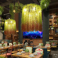 6 Heads Cylinder Chandelier Lamp Industrial Green Metal Lighting - Rebooters