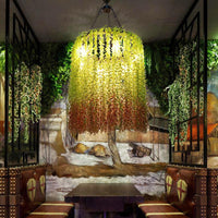 6 Heads Cylinder Chandelier Lamp Industrial Green Metal Lighting - Rebooters