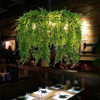 5 Lights Metal Chandelier Light Fixture Industrial Green Plant Design Restaurant Ceiling Light 21.5/25.5 Wide - Rebooters