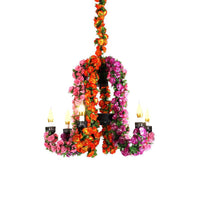 6 Heads Metal Hanging Light Kit Industrial Purple Chandelier - Rebooters