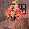 Metal Pink Chandelier Lamp Flower 3 Lights Industrial LED Ceiling Light - Rebooters