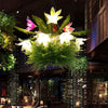 Lily Restaurant Chandelier Lighting Fixture Industrial Metal 13 Bulbs LED Green Pendant Light - Rebooters