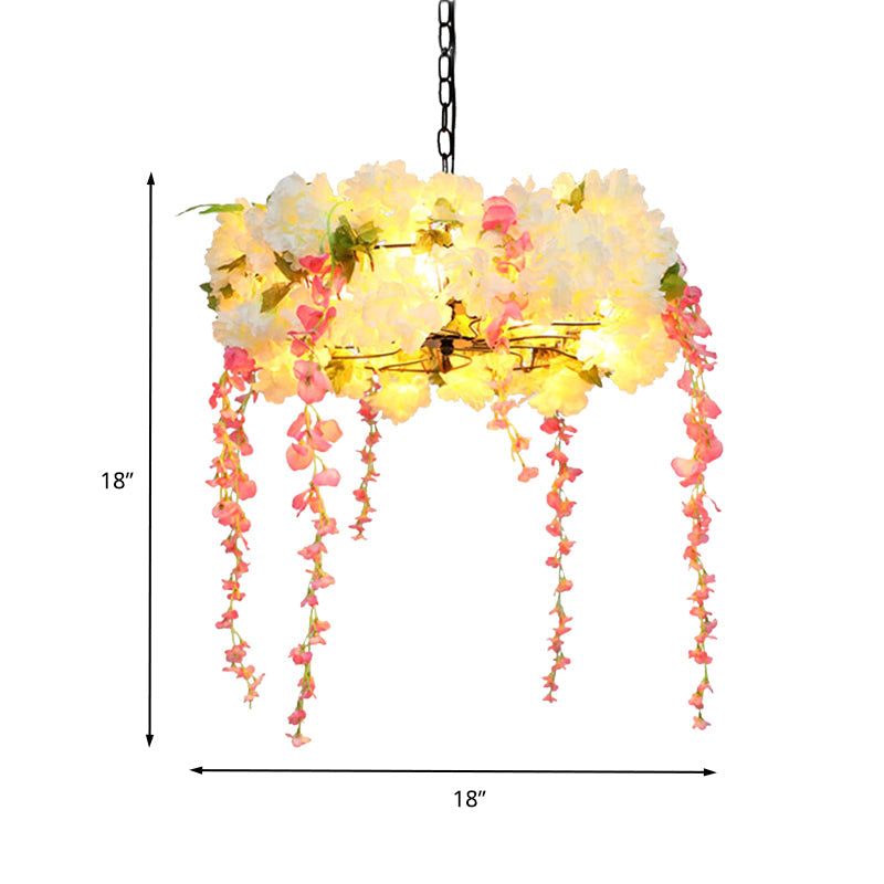 18"/21.5" W Flower Metal Chandelier Industrial LED Lighting - Rebooters