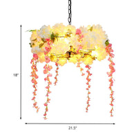 18"/21.5" W Flower Metal Chandelier Industrial LED Lighting - Rebooters