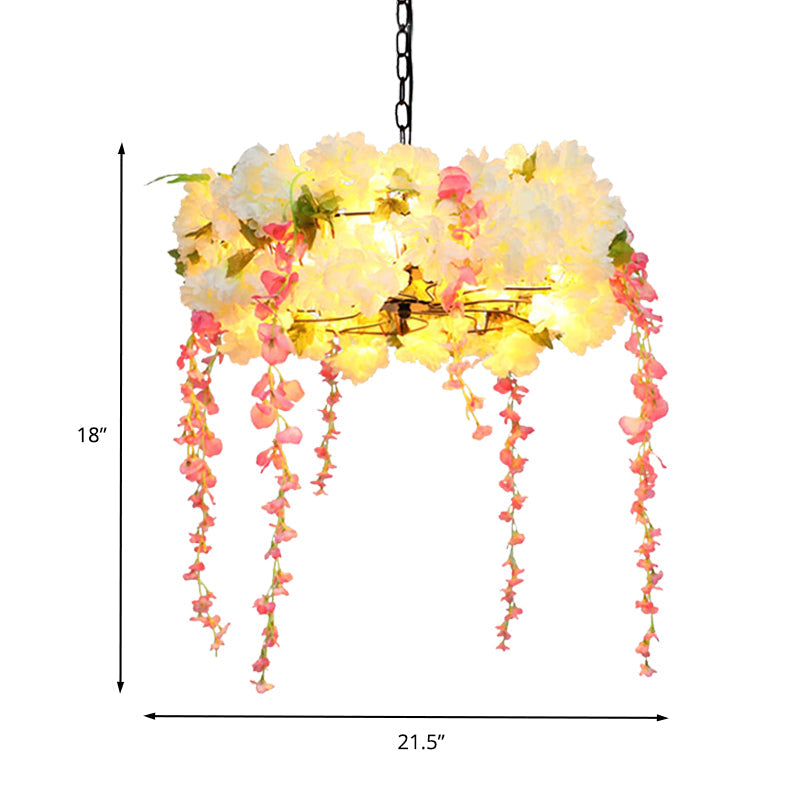 18"/21.5" W Flower Metal Chandelier Industrial LED Lighting - Rebooters