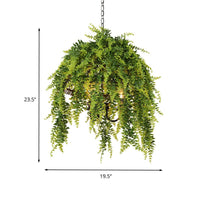 3 Bulbs Metal Chandelier Lighting Retro Green Plant LED Light - Rebooters