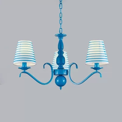 Modern Blue Pendant Lamp with Tapered Shade for Boys - Rebooters