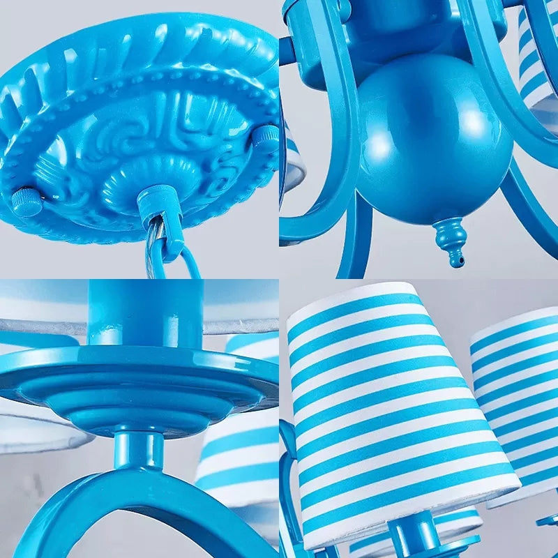 Modern Blue Pendant Lamp with Tapered Shade for Boys - Rebooters