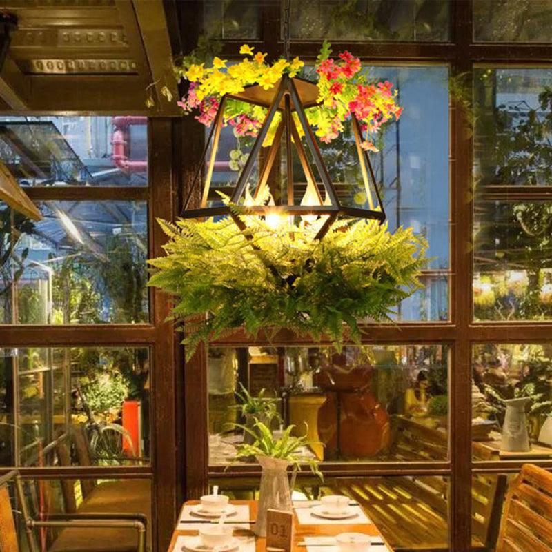 5 Heads Plant Ceiling Chandelier with Candlestick Metal Light - Rebooters