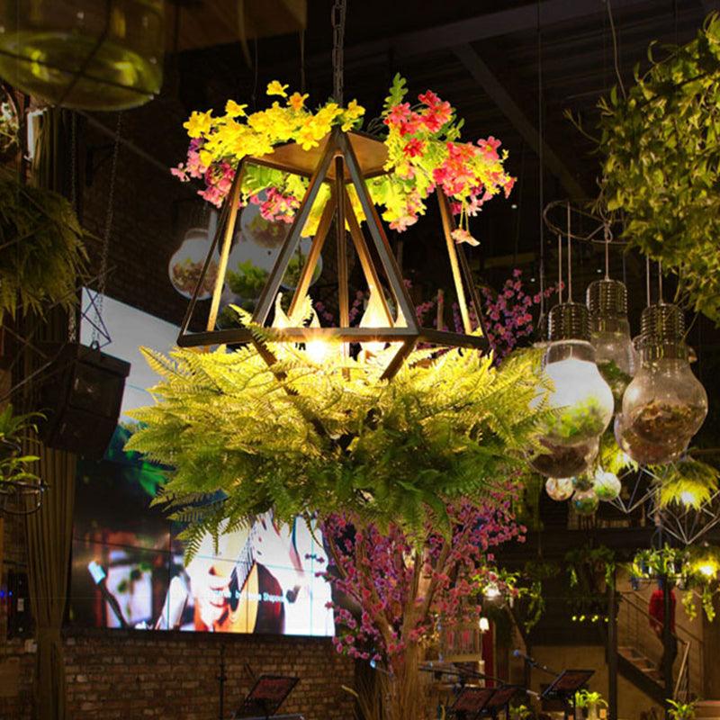 5 Heads Plant Ceiling Chandelier with Candlestick Metal Light - Rebooters