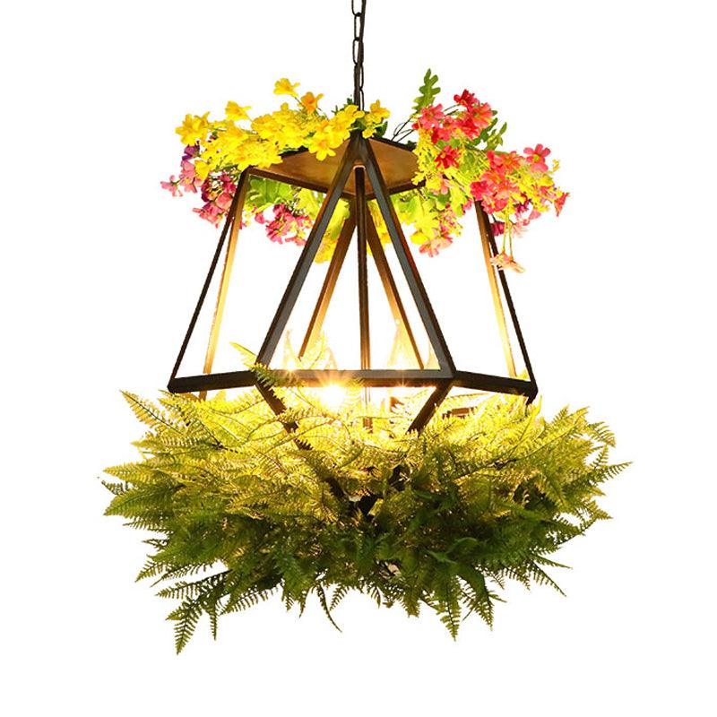 5 Heads Plant Ceiling Chandelier with Candlestick Metal Light - Rebooters