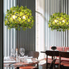 3 Lights Metal Ceiling Chandelier Retro Green Bird Nest - Rebooters