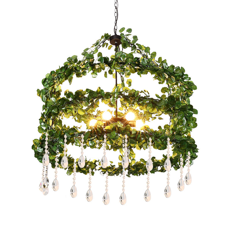 Green 6 Heads Chandelier Lamp Industrial Metal Ring Light - Rebooters